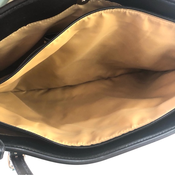 New Aurielle Saffiano & Croco Embossed Leather Tote in Black. Perfect Condition. - Picture 7 of 14